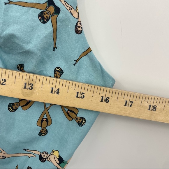 ModCloth X Dupenny optimistic effect dress synchronized Swimmers blue Sz M - Picture 7 of 10